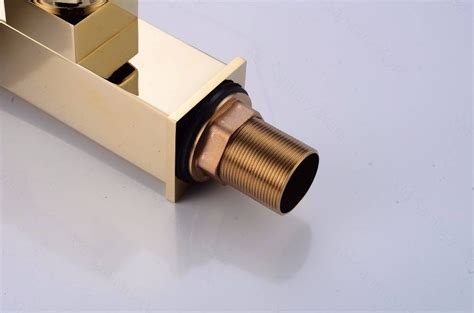 Luxury Hot Sale Waterfall Bathroom Golden Faucet Single Handle Vanity Sink Mixer Tap Deck Mount