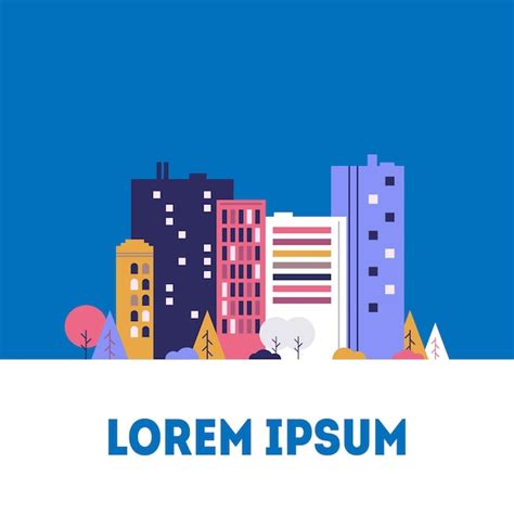 Premium Vector Urban Landscape Panoramic View Real Estate