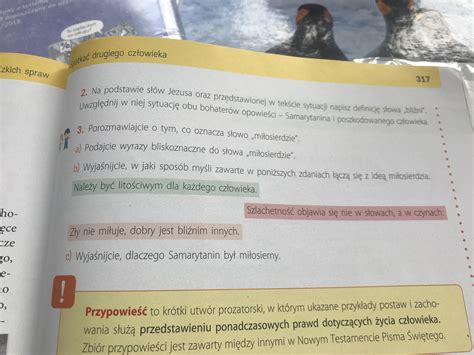 Język Polski książka Między Nami Klasa 5 zadanie 3 strona 317