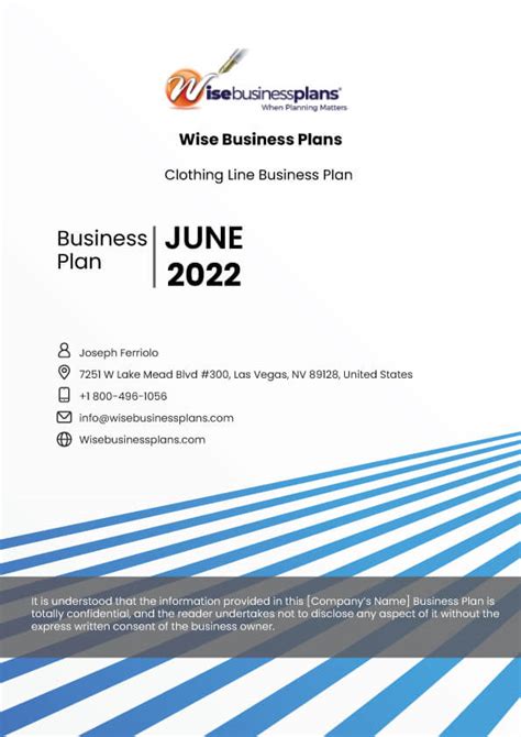 How To Write A Business Plan Cover Page Examples