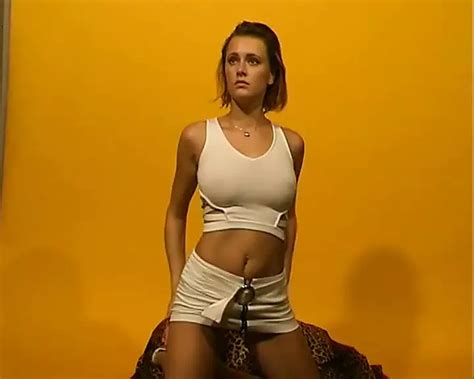 My Name Is Katrin An Exhibitionist Brunette Model With Natural Boobs And Today I Masturbate For