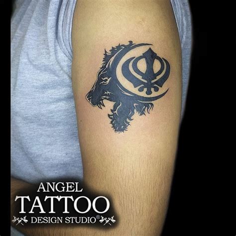 Khanda Lion Tattoo Angel Tattoo Designs Tattoos H Tattoo