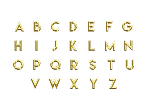 Metallic, Gold Capital Letters, Transparent Background 30921586 PNG