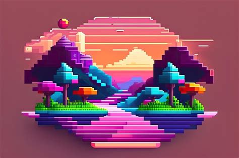 Premium AI Image | Vintage video game aesthetic or pixel art elements ...