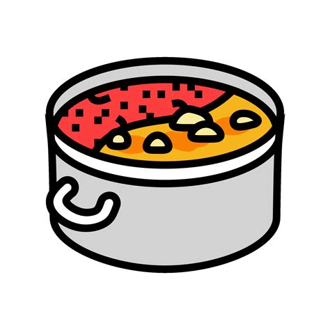 Hot Pot Chinese Cuisine Color Icon Vector Illustration Vector