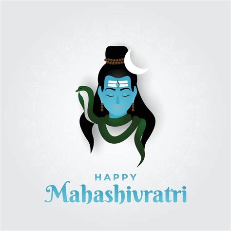 Vector Illustration Of Happy Mahashivratri Lord Shiva Shivratri