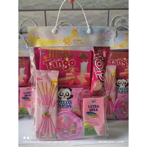 Jual Snack Ulang Tahun Tema Warna Pink. Souvenir Ulang Tahun | Shopee