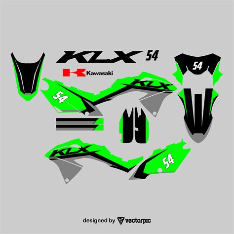 Kawasaki Klx Decal Sticker Design Free Vector Vectorpic