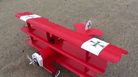 The Red Baron RC Plane built using white foam board. - YouTube