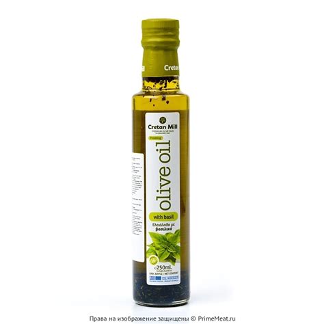 Купить Масло оливковое нерафинированное Extra virgin с базиликом CRETAN ...