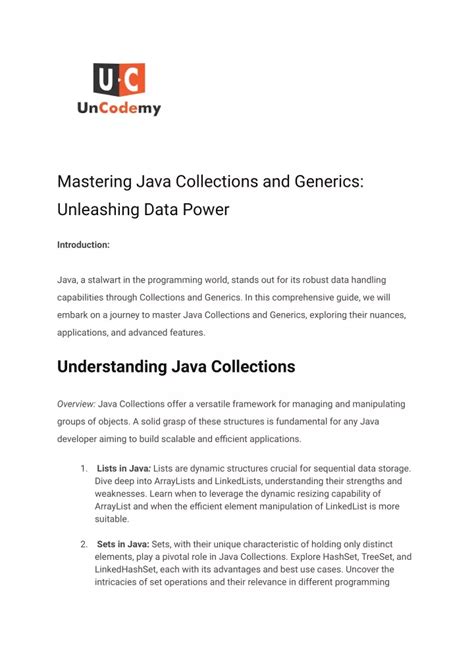 PPT Mastering Java Collections And Generics Unleashing Data Power