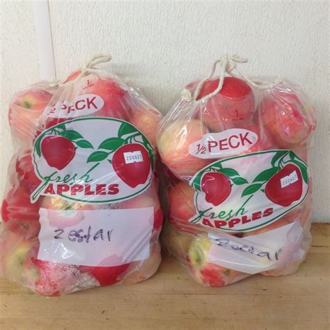 Peck Apples , two 1/2 pecks equal 1 Peck