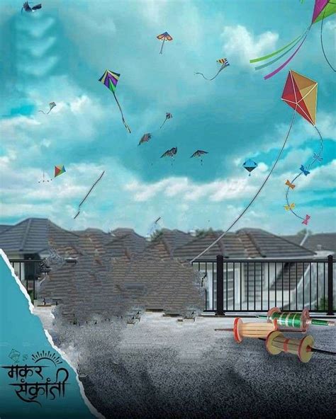 Kites Editing Background Image For Makar Sankranti