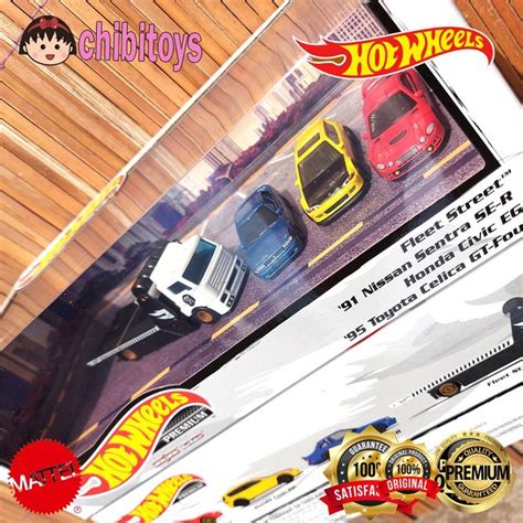 Hot Wheels Premium Honda Civic Eg Nissan Sentra Toyota Celica Fleet Street Transport Diorama