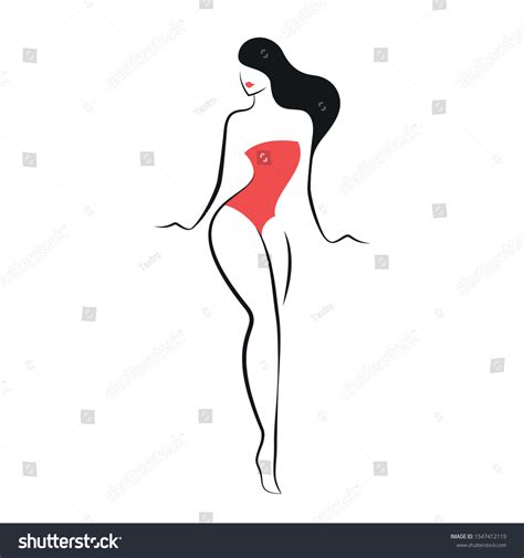 Woman Swimsuit Lingerie Isolated Vector Illustration Stock Vector Royalty Free