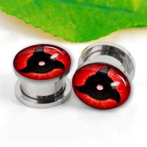 Pairs Naruto Sharingan Eyeball Ear Plugs Ear By Earplugsworld