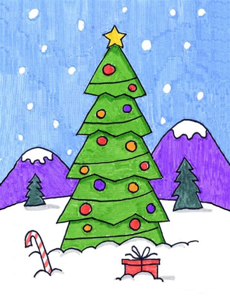 The Best Diy Christmas Tree Drawing Ideas - cute art