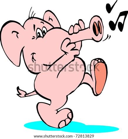 Trumpet Elephant Stock Vector Illustration 72813829 : Shutterstock