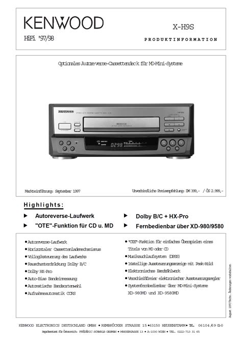 Kenwood X H S Hifi Wiki