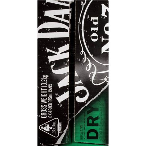 Jack Daniels Whisky And Dry Cans 24x375ml Pack Woolworths