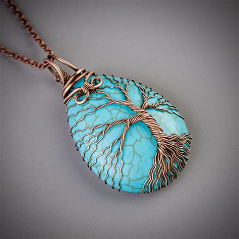 Turquoise Necklace Turquoise Jewelry Crystal Necklace Birthday - Etsy