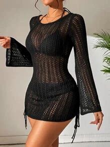 Shein Swim Hollow Out Drawstring Side Cover Up Without Bikini Summer Beach Shein Usa