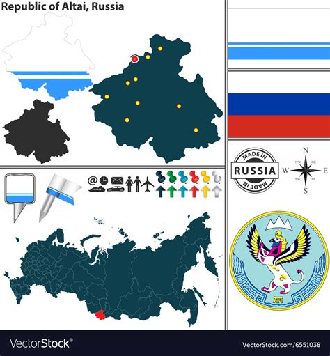 map  republic altai royalty  vector image