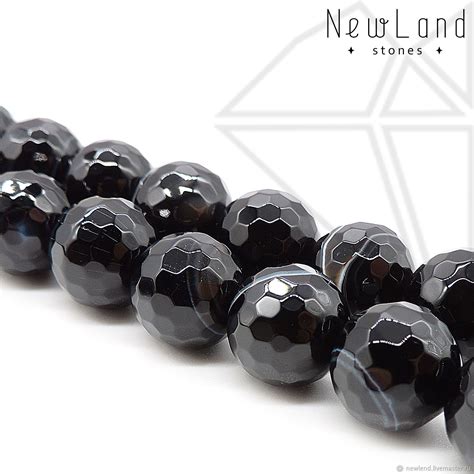 Агат-Оникс огранка 1/2 нити 10 мм (Б) купить в интернет-магазине ...