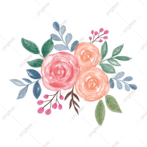 Rosas Acuarelas Como Fondo Decorativo Png Dibujos Acuarela Flores