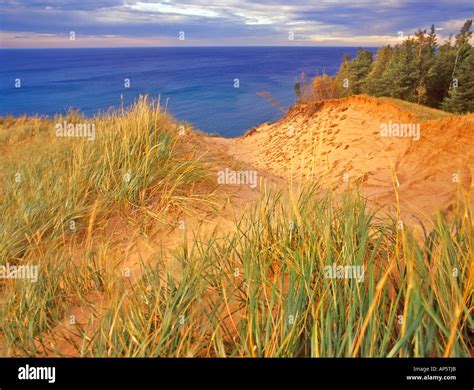 Sand Dunes Along Lake Superior At Pictured Rocks National Seashore Near