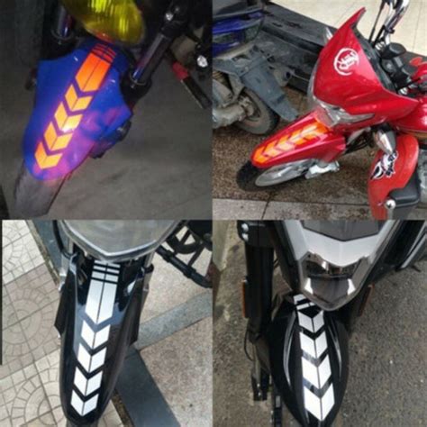 Motorcycle Arrow Reflective Stickers Wheel On Fender Waterproof Safety