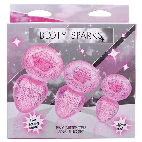 Anal Toy Booty Sparks Glitter Gem Anal Plug Set Pink