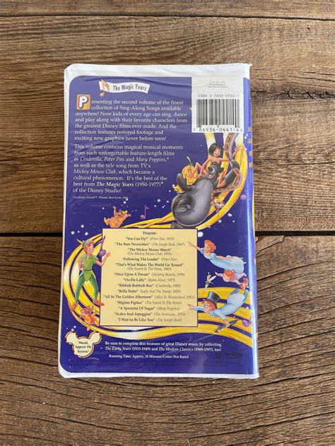 Vintage Disney Sing Along Songs Vhs Movie The Magic Etsy