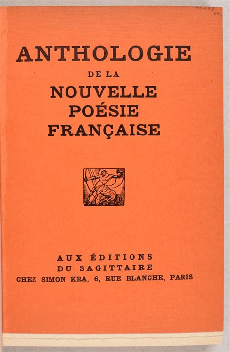 Bid Now Anthologie De La Nouvelle PoÉsie FranÇaise December 5 0121