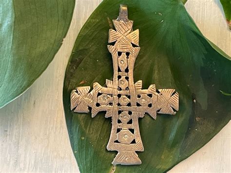 Traditional Ethiopian Coptic Cross Pendant Ethiopia African Jewelry