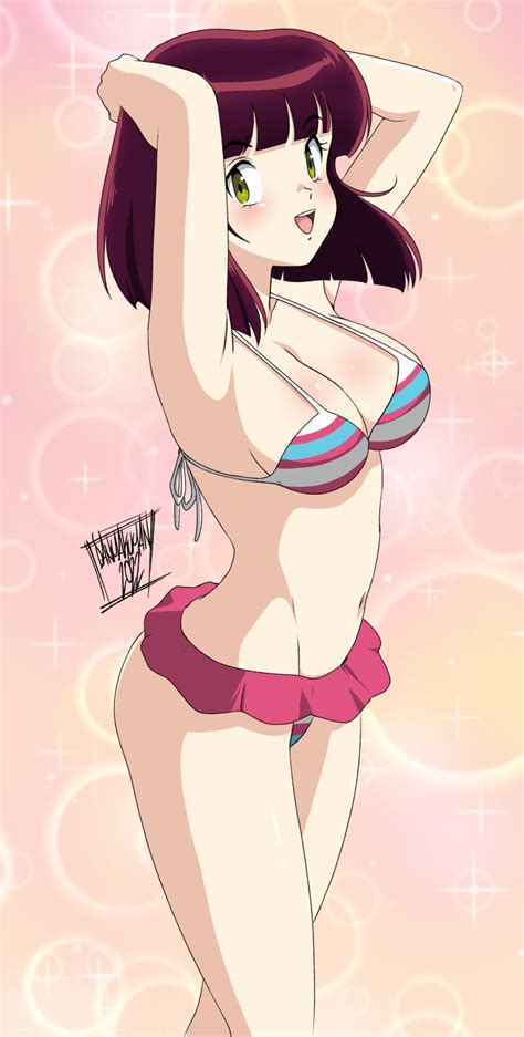 Danmakuman Miyake Shinobu Urusei Yatsura Highres Girl Bare Arms Bare Shoulders Bikini