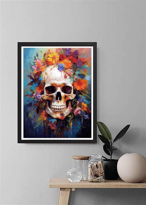 Pintura por números para adultos, esqueleto, pintura al óleo, pintura