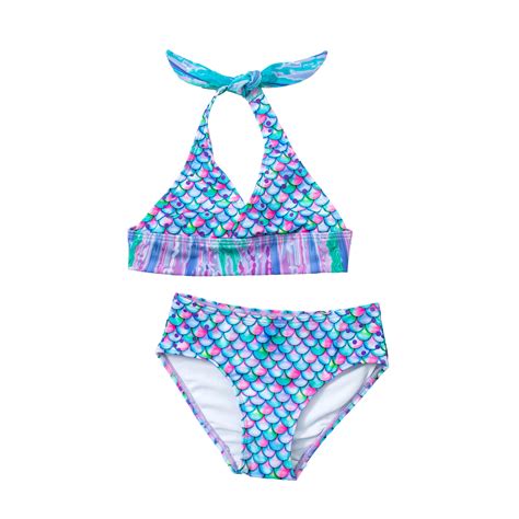 Mua Mermaid Swimsuit Girls Bikini Set Matching Scale Colors trên