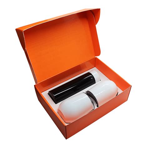 Набор Cofer Hot Box Duo C2W W термос два кофера черный оранжевый купить с логотипом на