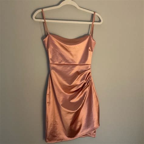 Windsor Dresses Windsor Pink Wrapped Satin Mini Dress Poshmark