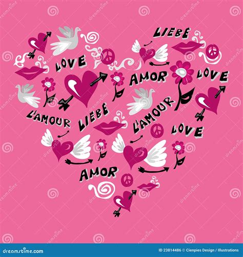 Love Symbols In Heart Shape Royalty Free Stock Image - Image: 23814486