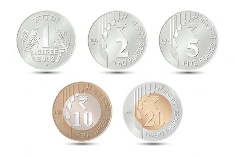 Premium Vector India A Set Of Coins Coins In Vector Illustration