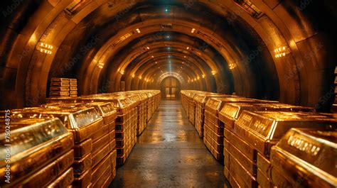 Inside a bank vault storing billion of dollars worth of gold bars Stock ...