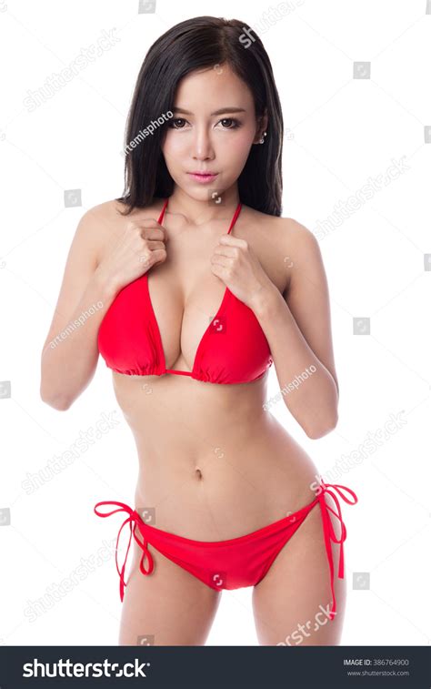 Sexy Asian Girl Wearing Red Bikini Stock Photo 386764900 Shutterstock