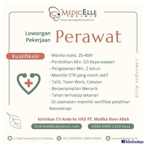 Lowongan Kerja Perawat Medicelle Clinic Surabaya