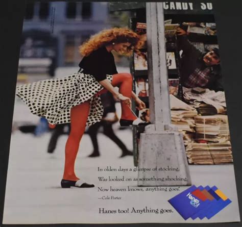 PRINT AD Sexy Heels Fashion Lady Long Legs Dirty Blonde Hanes Too Pantyhose