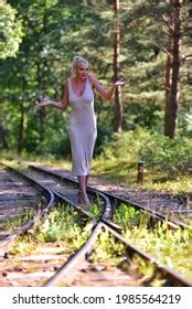 Caucasian Blonde Barefoot Model Nude Dress Stock Photo Shutterstock