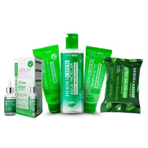 Kit Linha Derma Chem Skincare Completa Tratamento Facial Redutor De