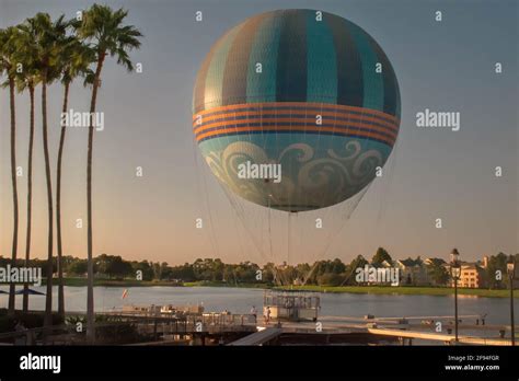 Orlando Florida October Top View Of Hot Air Balloon At Disney Springs Stock Photo
