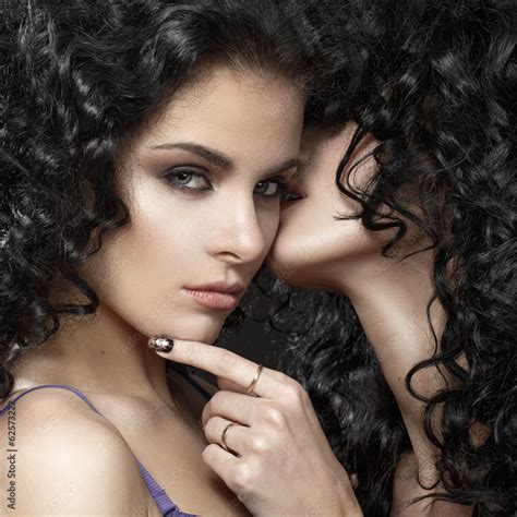 Lesbian play Two beautiful girls in love foreplay Stock 写真 Adobe Stock